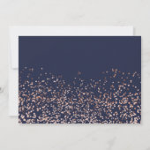 Rose goud marineblauw script uitgesteld wijzigings kaart (Achterkant)