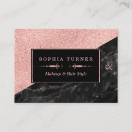 Rose Goud Marmer Visagist Haarstylist Op Maat Klantenkaartje