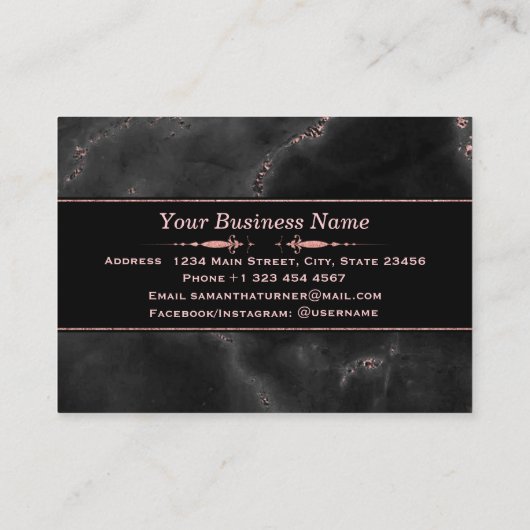 Rose Goud Marmer Visagist Haarstylist Op Maat Klantenkaartje (Achterkant)