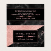 Rose Goud Marmer Visagist Haarstylist Op Maat Visitekaartje (Buitenkant ongevouwen)