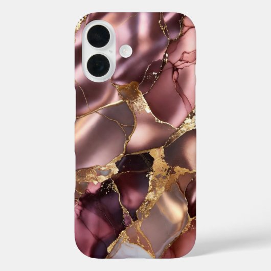 Rose Goud Marmeren Hoestelcase Luxe Abstract Case-Mate iPhone Case (Achterkant)