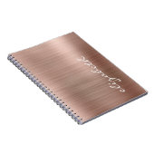 Rose Goud Metallic Gepersonaliseerde Handtekening Notitieboek (Rechterzijde)