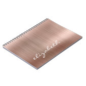 Rose Goud Metallic Gepersonaliseerde Handtekening Notitieboek (Linkerzijde)