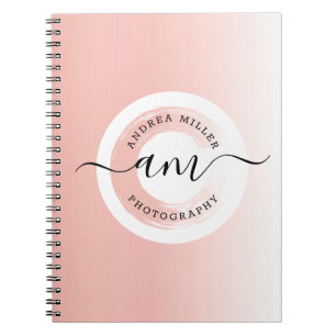 Rose Goud Minimalistisch Gepersonaliseerd Logo Ele Notitieboek