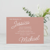 Rose Goud Moderne Script Minimalistische Stijlvoll Kaart (Staand voorkant)