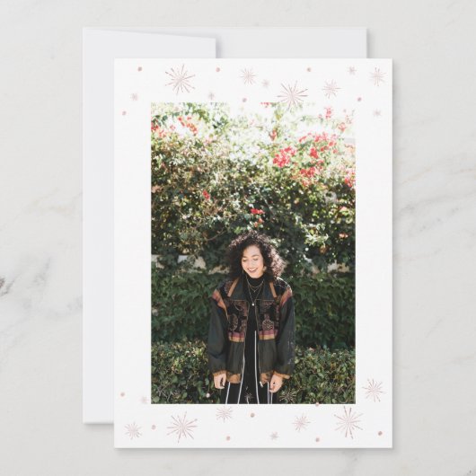 Rosé goud | Moderne typografie 21e verjaardag Kaart (Achterkant)