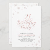 Rosé goud | Moderne typografie 21e verjaardag Kaart (Voorkant / Achterkant)