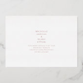 Rose Goud Monogram Huwelijk Save the Date Folie Uitnodiging (Achterkant)