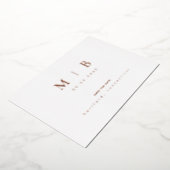 Rose Goud Monogram Huwelijk Save the Date Folie Uitnodiging (Gedraaid)