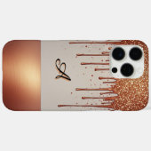 ✨ Rose Goud Naam Glans – Glitter Drip Luxe Maatwer Case-Mate iPhone Case (Achterkant (horizontaal))