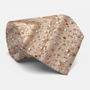Rose Goud Nep Glitter + Zijde Luxe Heren Stropdas
