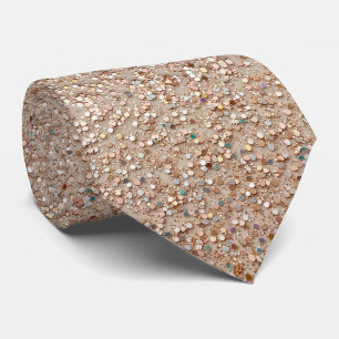 Rose Goud Nep Glitter + Zijde Luxe Heren Stropdas