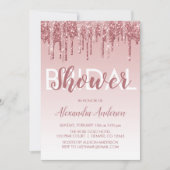 Rosé goud | Pink Sparkle Glitter Vrijgezellenfeest Kaart (Voorkant)