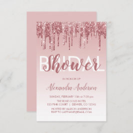 Rosé goud | Pink Sparkle Glitter Vrijgezellenfeest Kaart