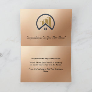Rosé goud Red Color Real Estate Bedankkaart