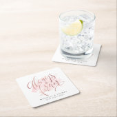 Rose Goud Roze Modern Altijd En Voor Altijd script Kartonnen Onderzetters (Insitu)