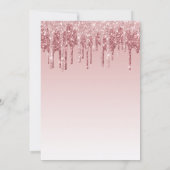 Rosé goud | Roze Sparkle Glitter Baby shower Kaart (Achterkant)