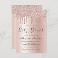 Rosé goud | Roze Sparkle Glitter Folie Baby shower