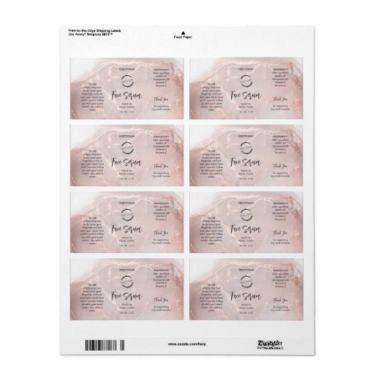 Rose Goud Serum Label (Full Sheet)