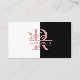 Rose Goud Split Aangepaste Monogram Letter R Q S T Visitekaartje
