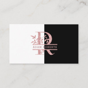 Rose Goud Split Aangepaste Monogram Letter R Q S T Visitekaartje
