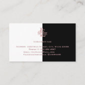 Rose Goud Split Aangepaste Monogram Letter R Q S T Visitekaartje (Achterkant)