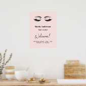 Rose goud visagist openingsuren welkom poster (Keuken)