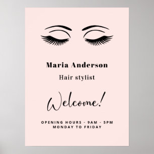 Rose goud visagist openingsuren welkom poster