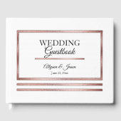 Rosé goud | White Modern Simple Elegant Wedding Gastenboek (Voorkant)