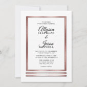 Rosé goud | White Modern Simple Elegant Wedding Kaart (Voorkant)