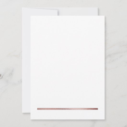 Rosé goud | White Modern Simple Elegant Wedding Kaart (Achterkant)
