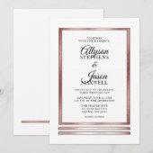 Rosé goud | White Modern Simple Elegant Wedding Kaart (Voorkant / Achterkant)