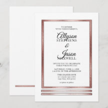 Rosé goud | White Modern Simple Elegant Wedding