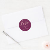 Rose Goud & Wijn Liefde Script Namen Favor Sticker (Envelop)