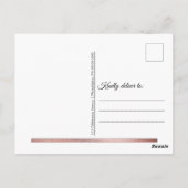 Rosé goud | Wit Modern Eenvoudig Elegant Dank u Briefkaart (Achterkant)