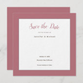 Rose Goud Witte Kleur Professionele Minimalist Save The Date (Voorkant / Achterkant)