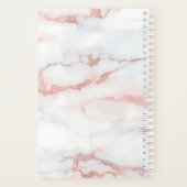 Rose Goud Witte Marmer Gepersonaliseerde Naam Aang Planner (Achterkant)