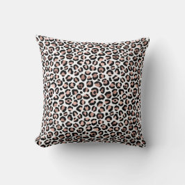 Rose goud zwart luipaard print cheetah trendy kussen