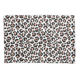 Rose goud zwart luipaard print cheetah trendy kussensloop