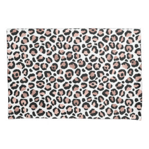 Rose goud zwart luipaard print cheetah trendy kussensloop