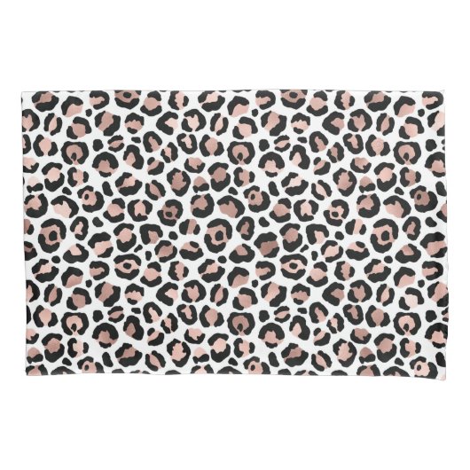 Rose goud zwart luipaard print cheetah trendy kussensloop (Voorkant-Links)