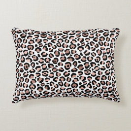 Rose goud zwart luipaardprint jachtluipaard trendy accent kussen