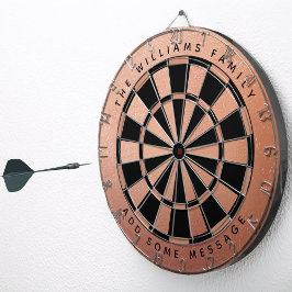 Rose Goud Zwart Roze Aangepaste Naam Elegant Vrouw Dartbord