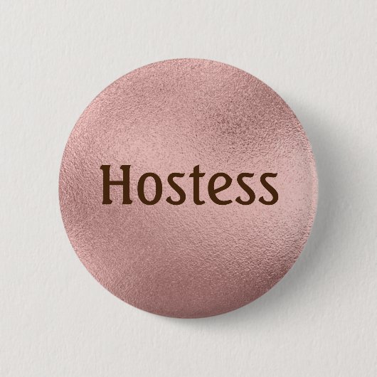Rose gouden bruidsfeest cadeaus Trouwfeest Hostess Ronde Button 5,7 Cm (Voorkant)