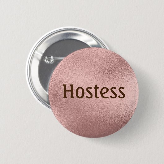 Rose gouden bruidsfeestcadeaus voor gastvrouw Trou Ronde Button 5,7 Cm (Voorkant /achterkant)