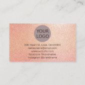 Rosé Gouden Kleur Gradiënt Textuur Faux Roze Glitt Visitekaartje (Achterkant)