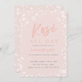 Rosé hele dag vrijgezellenfeest uitnodiging (Voorkant / Achterkant)