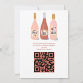 Rosé Hele Dag Wijn Vrijgezellenfeest Aangepaste QR Kaart (Achterkant)
