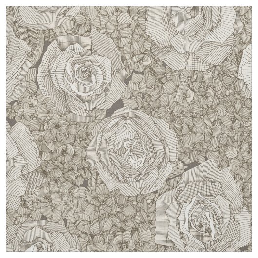 rose hydrangea floral silver tea leather stof (Swatch)