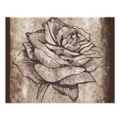 Rose Ink Drawing Foto Afdruk (Voorkant)
